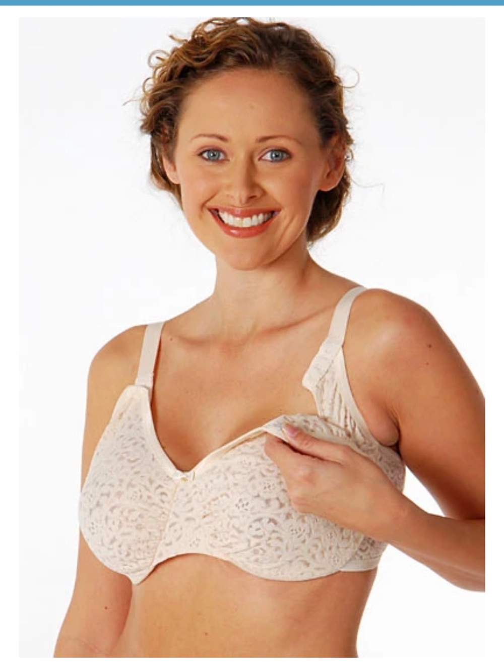 Melinda G Nursing Lace Full-Coverage Bra in Cream 36D